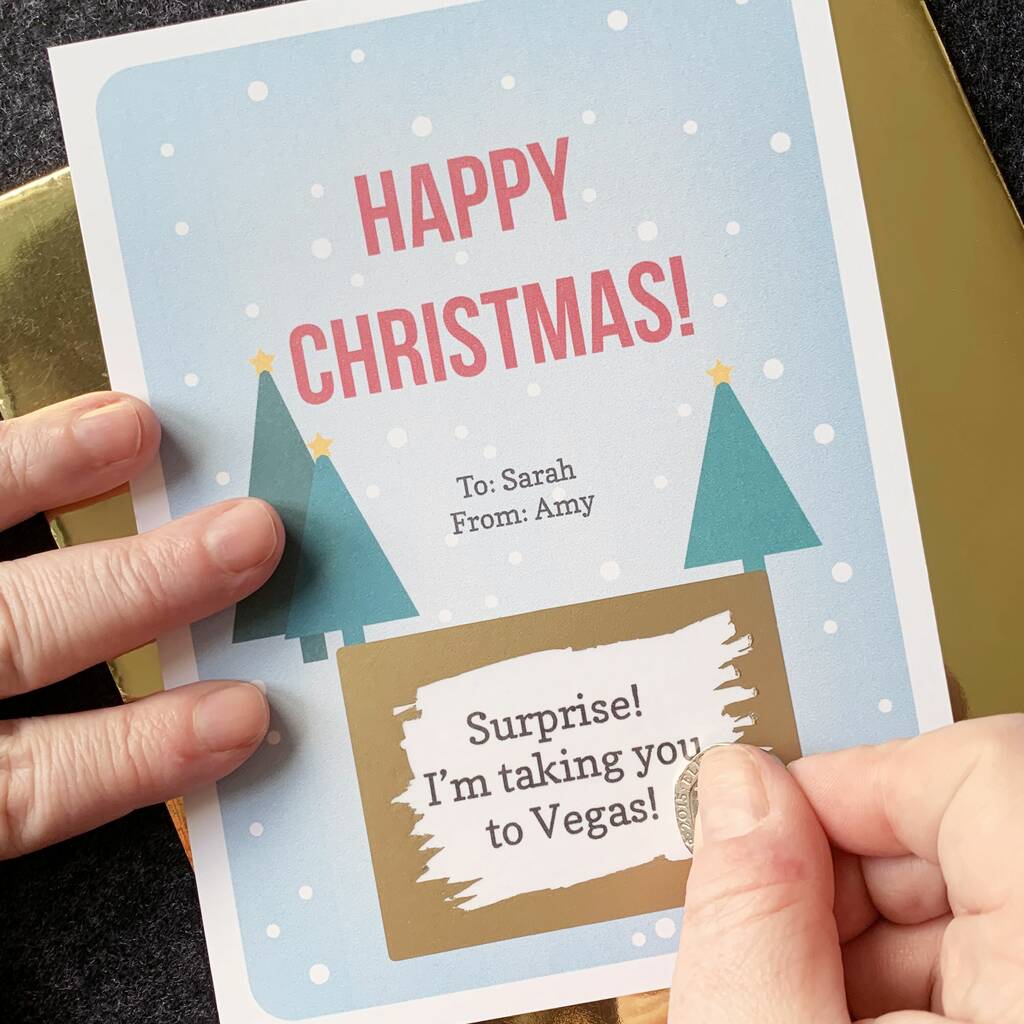 Large Personalised Happy Christmas Surprise Scratchcard