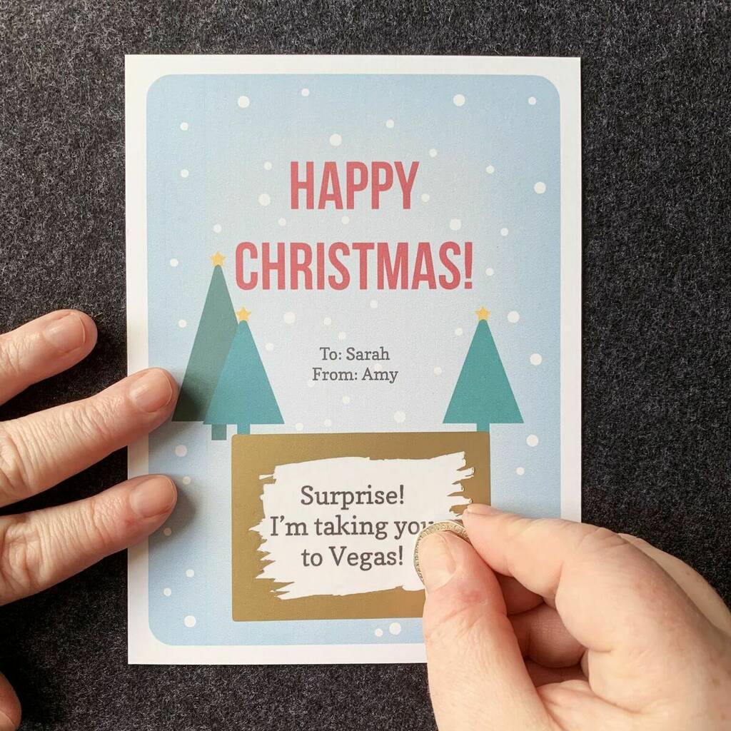 Large Personalised Happy Christmas Surprise Scratchcard