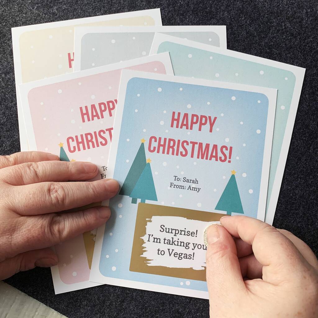Large Personalised Happy Christmas Surprise Scratchcard