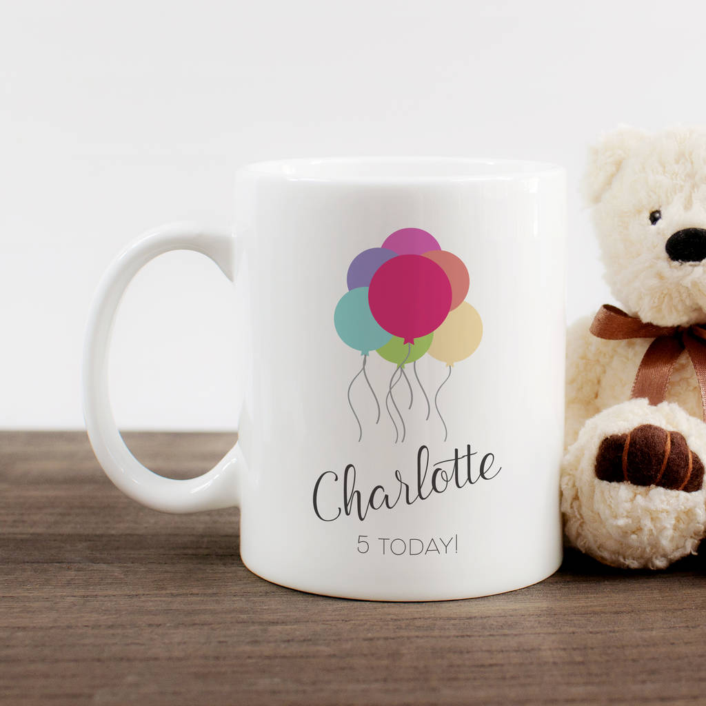 Personalised Birthday Balloons Mug