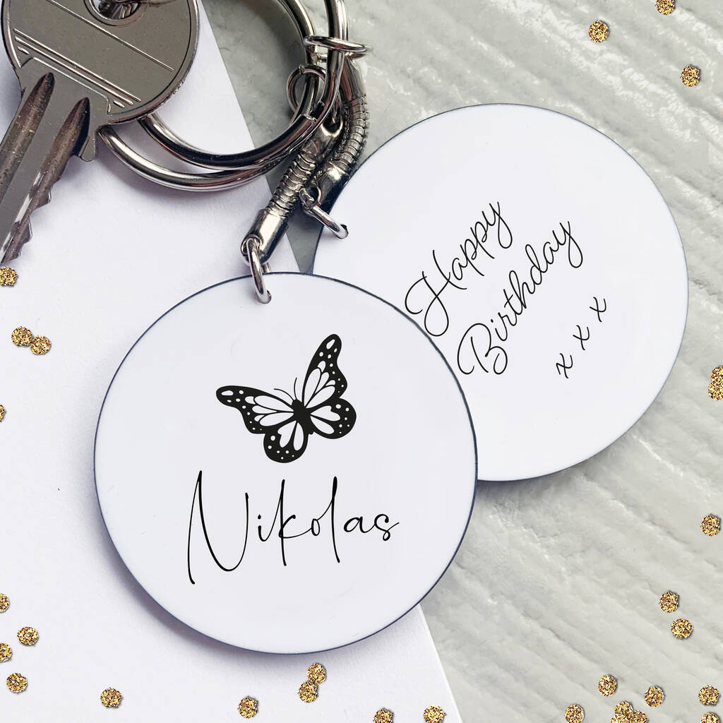 Butterfly Personalised Name Keyring