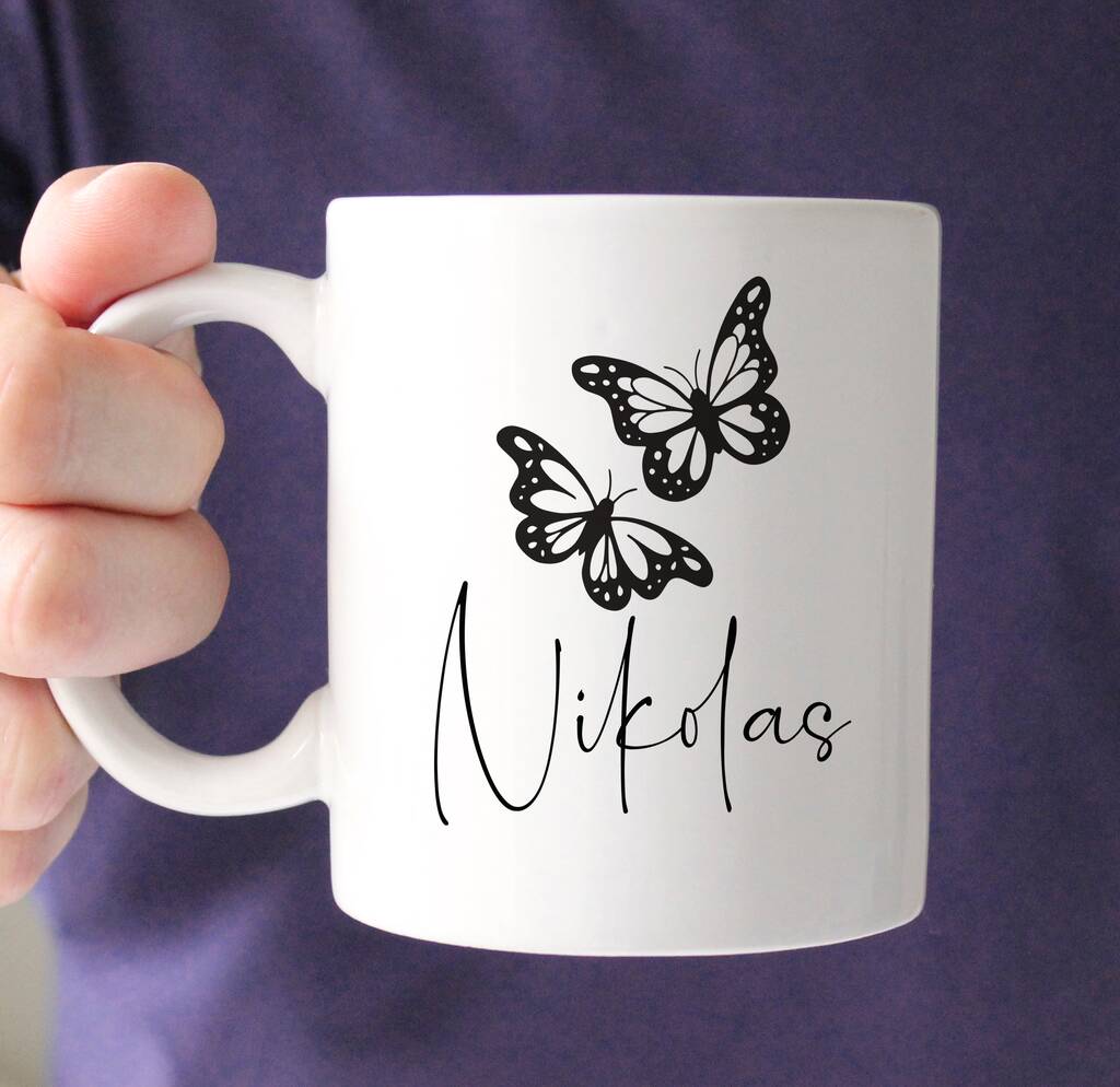 Butterfly Personalised Name Mug