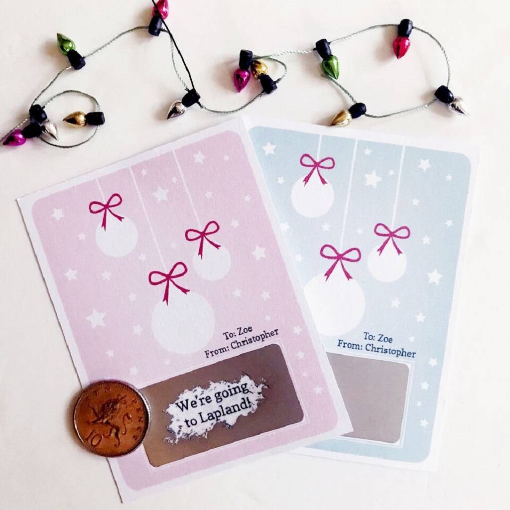 Personalised Christmas Bauble Message Scratchcard