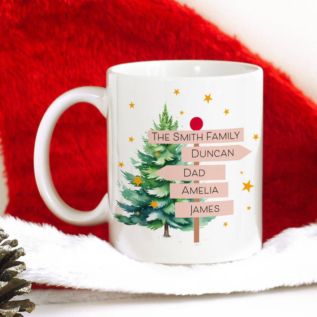 Personalised Christmas Family Sign Mug