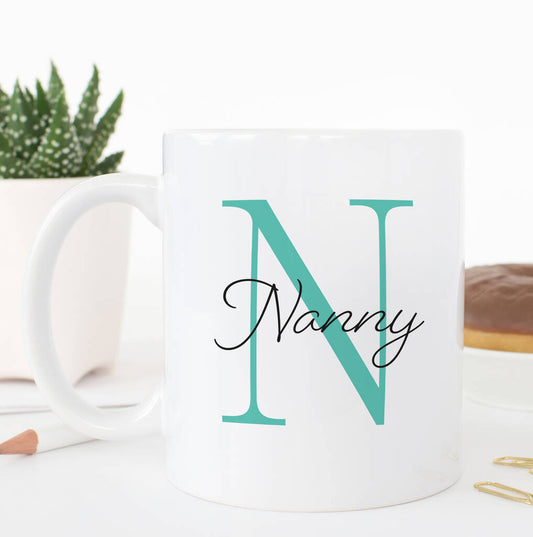 Initial Names Nanny Personalised Mug