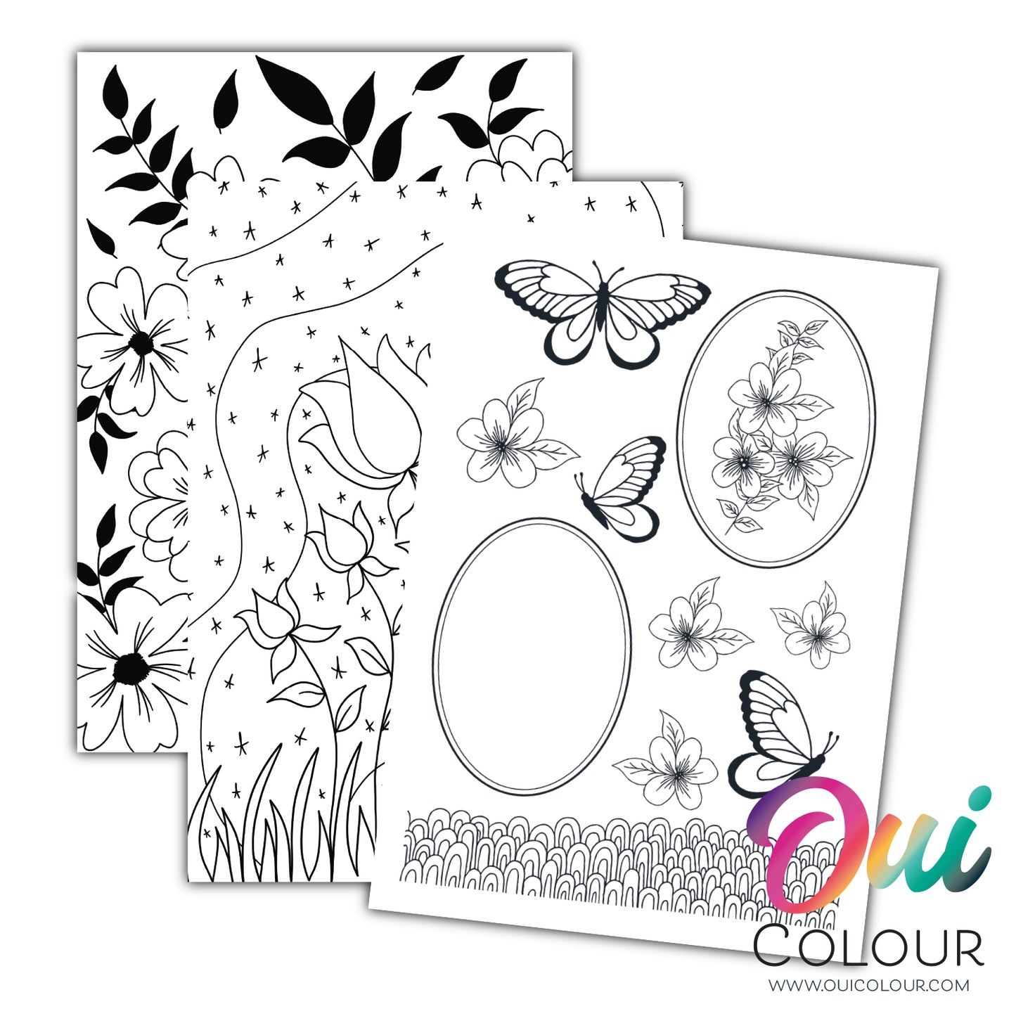 Oui Colour Floral Inspiration Colour and Create Colouring Book for Crafters and Colourists