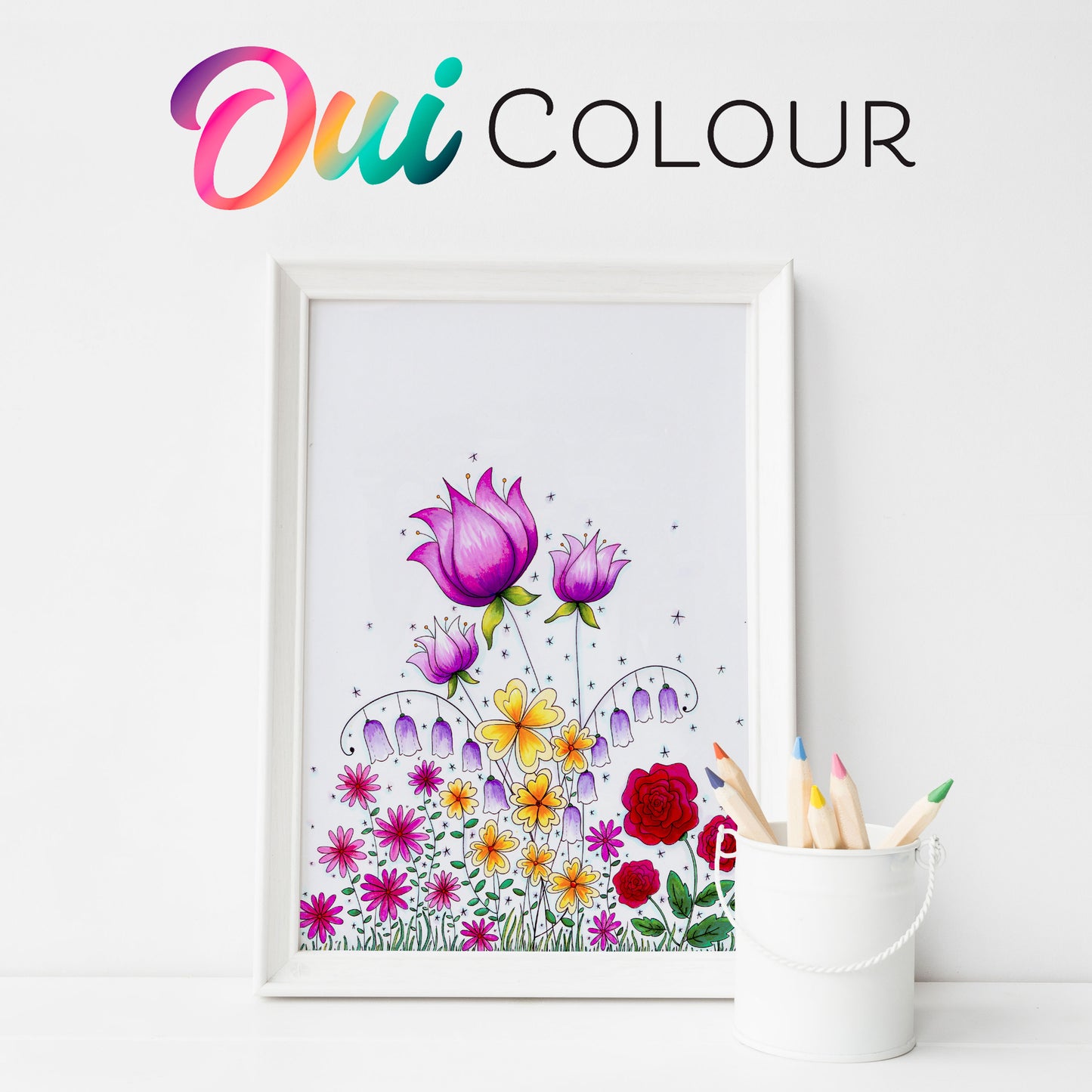 Oui Colour Floral Inspiration Colour and Create Colouring Book for Crafters and Colourists
