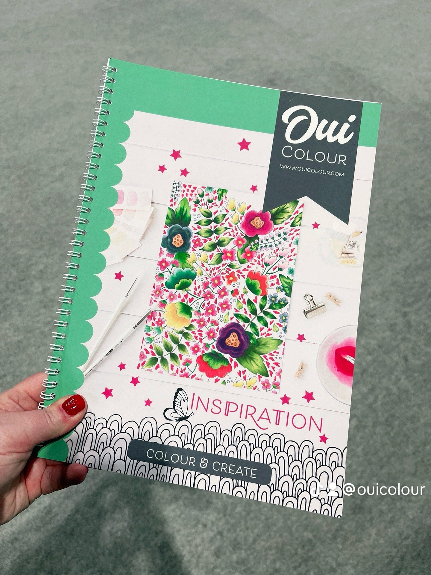 Oui Colour Floral Inspiration Colour and Create Colouring Book for Crafters and Colourists