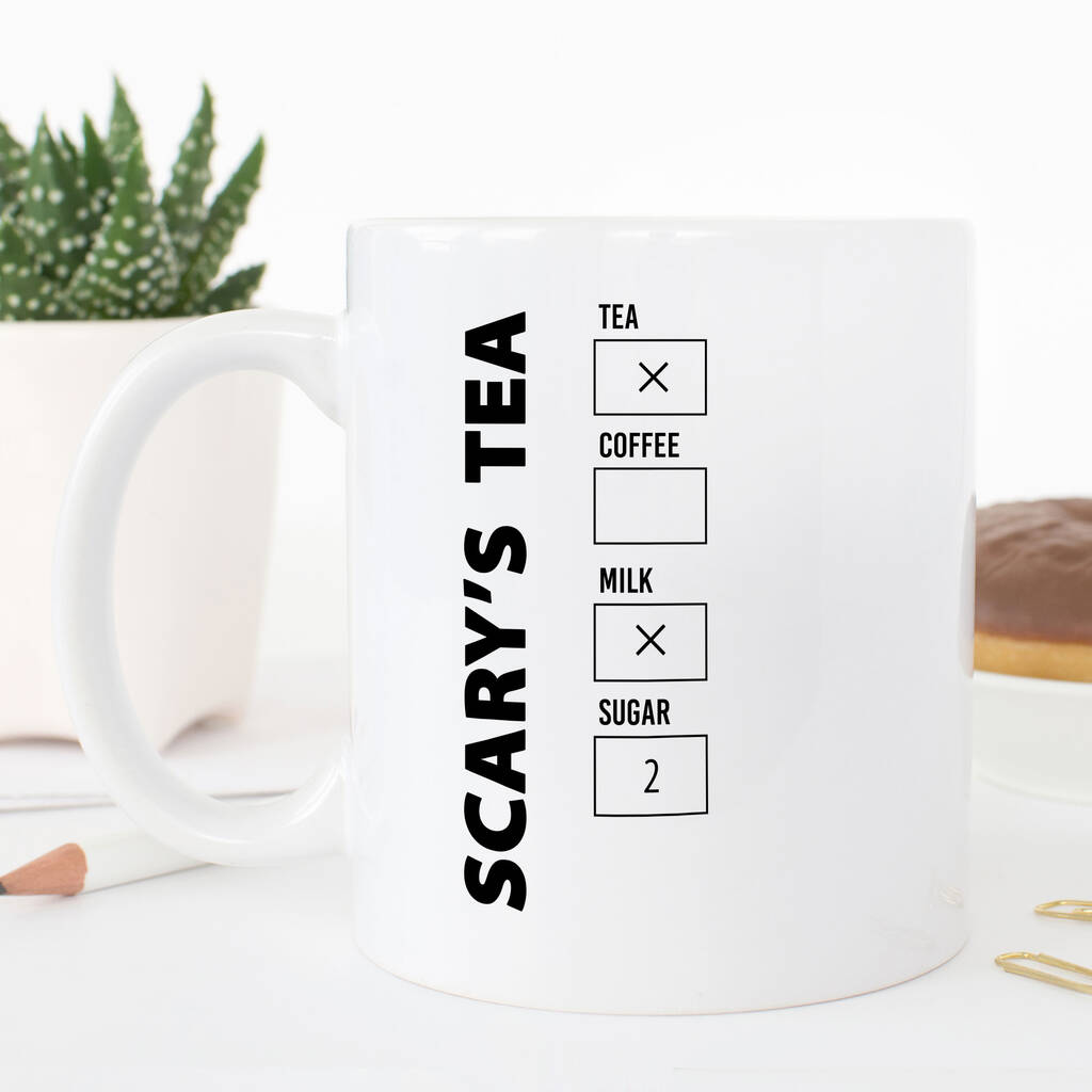 Custom Drink Order Options Tea Or Coffee Mug