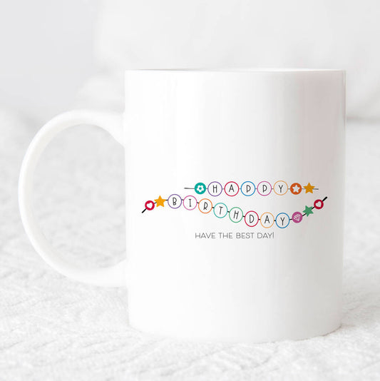Happy Birthday Personalised Friendship Bracelet Mug