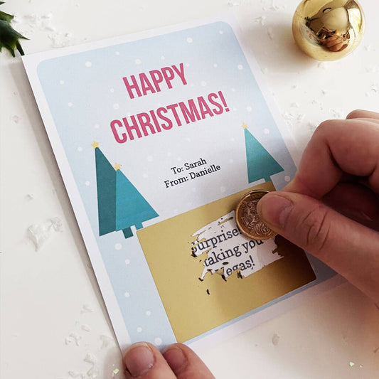 Large Personalised Happy Christmas Surprise Scratchcard